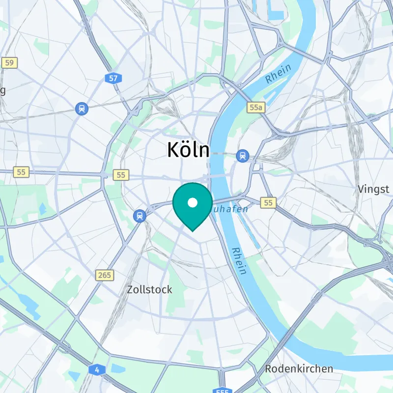 Karte unserer Praxis in Köln-Südstadt